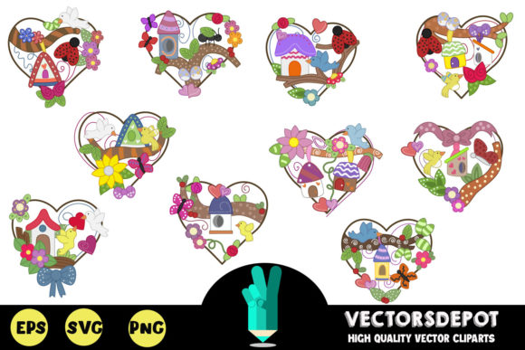 Creative Love Birds Clipart for Designers