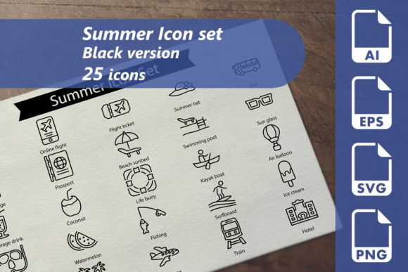 Embrace the Summer Vibes with the Summer Line Icon Set