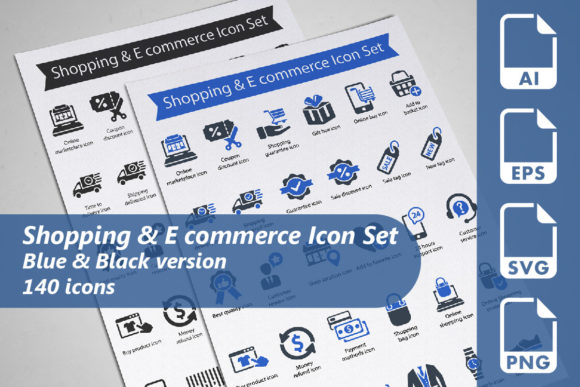 Unlock Creativity with 140 Shopping Ecommerce Icons