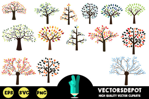 Unlocking Creativity with Colorful Trees Clipart